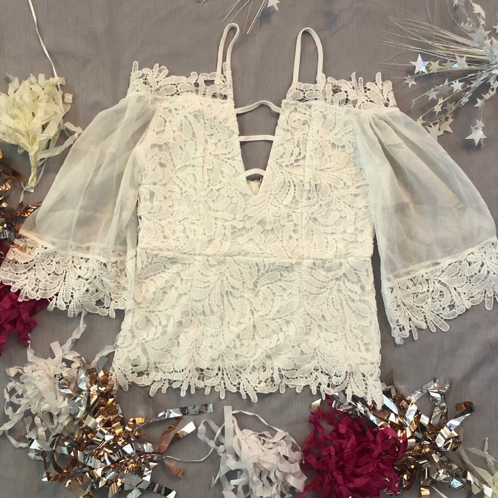 White lace shirt